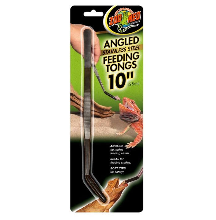 10" Angled Stainless Steel Tongs